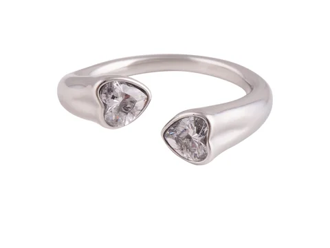 Cincin Cambree warna silver dengan dua hiasan
