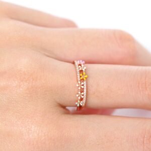 Panlandwoo - Cincin Rhodium Wanita Florence Adjustable - Gambar 2