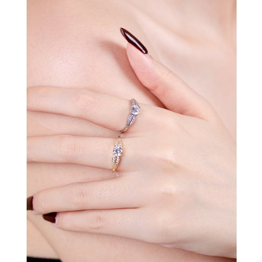 Panlandwoo - Cincin Rhodium Wanita Sabrina Adjustable - Gambar 3