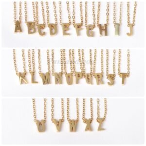 Alternative view of Panlandwoo - Kalung Huruf Titanium Wanita Simple Alpha