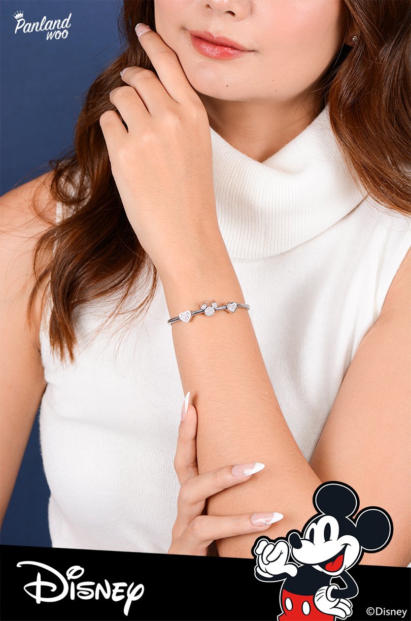 Panlandwoo - Mickey & Minnie Mouse Collection - Gelang Tangan Titanium Wanita Gretel Adjustable - Gambar 6