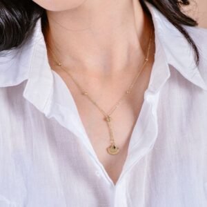 Alternative view of Panlandwoo - Kalung Stainless Wanita Golden Sea Adjustable