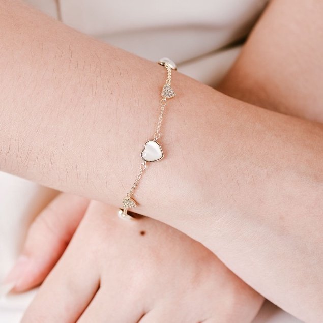 Panlandwoo - Gelang Tangan Rhodium Wanita Suka Adjustable - Gambar 2