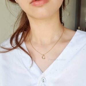 Alternative view of Panlandwoo - Kalung Titanium Wanita Golden Moon Adjustable