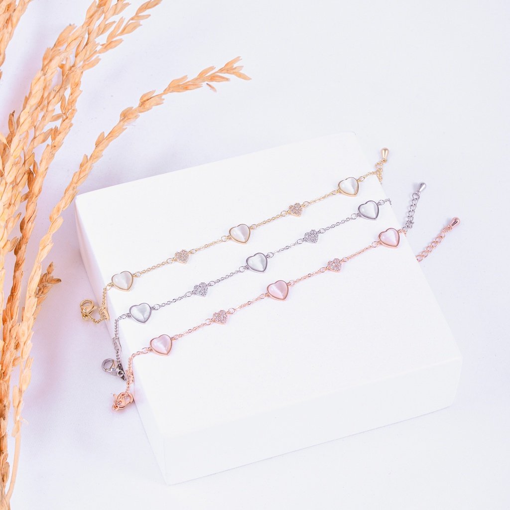 Panlandwoo - Gelang Tangan Rhodium Wanita Suka Adjustable - Gambar 5