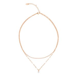 Alternative view of Panlandwoo - Kalung Stainless Wanita Double Diamond Adjustable