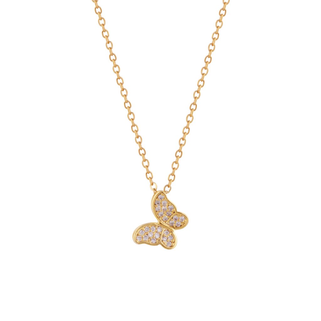 Kalung Butterfly dengan detail berkilau pada sayap