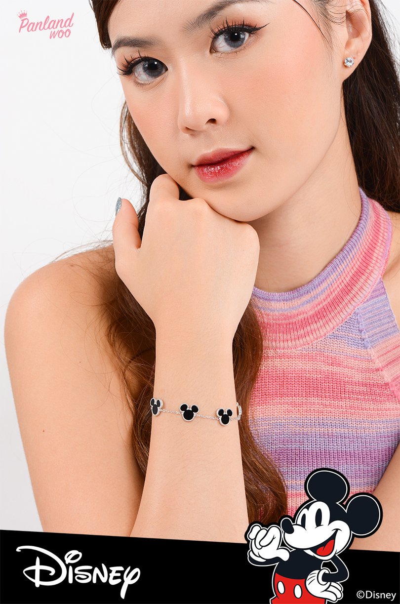 Panlandwoo - Mickey & Minnie Mouse Collection - Gelang Tangan Titanium Wanita Meiko Adjustable - Gambar 8