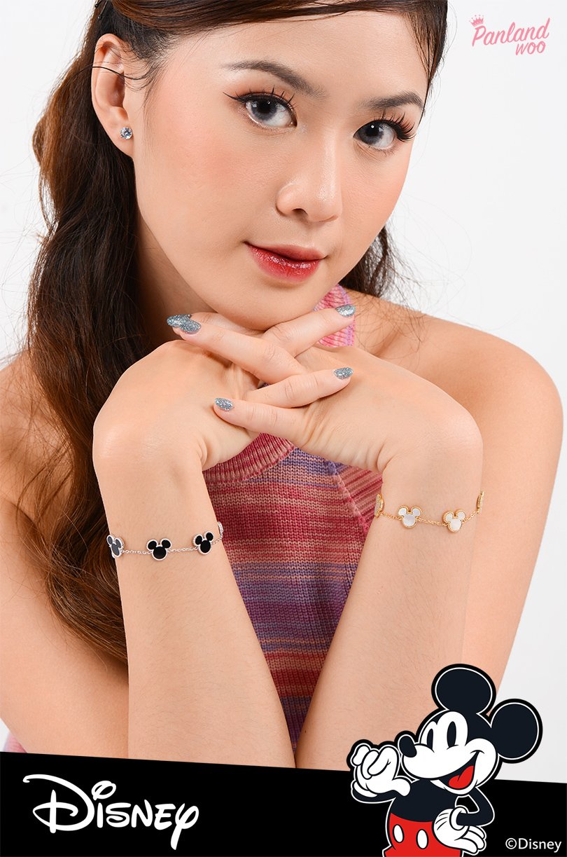 Panlandwoo - Mickey & Minnie Mouse Collection - Gelang Tangan Titanium Wanita Meiko Adjustable - Gambar 6