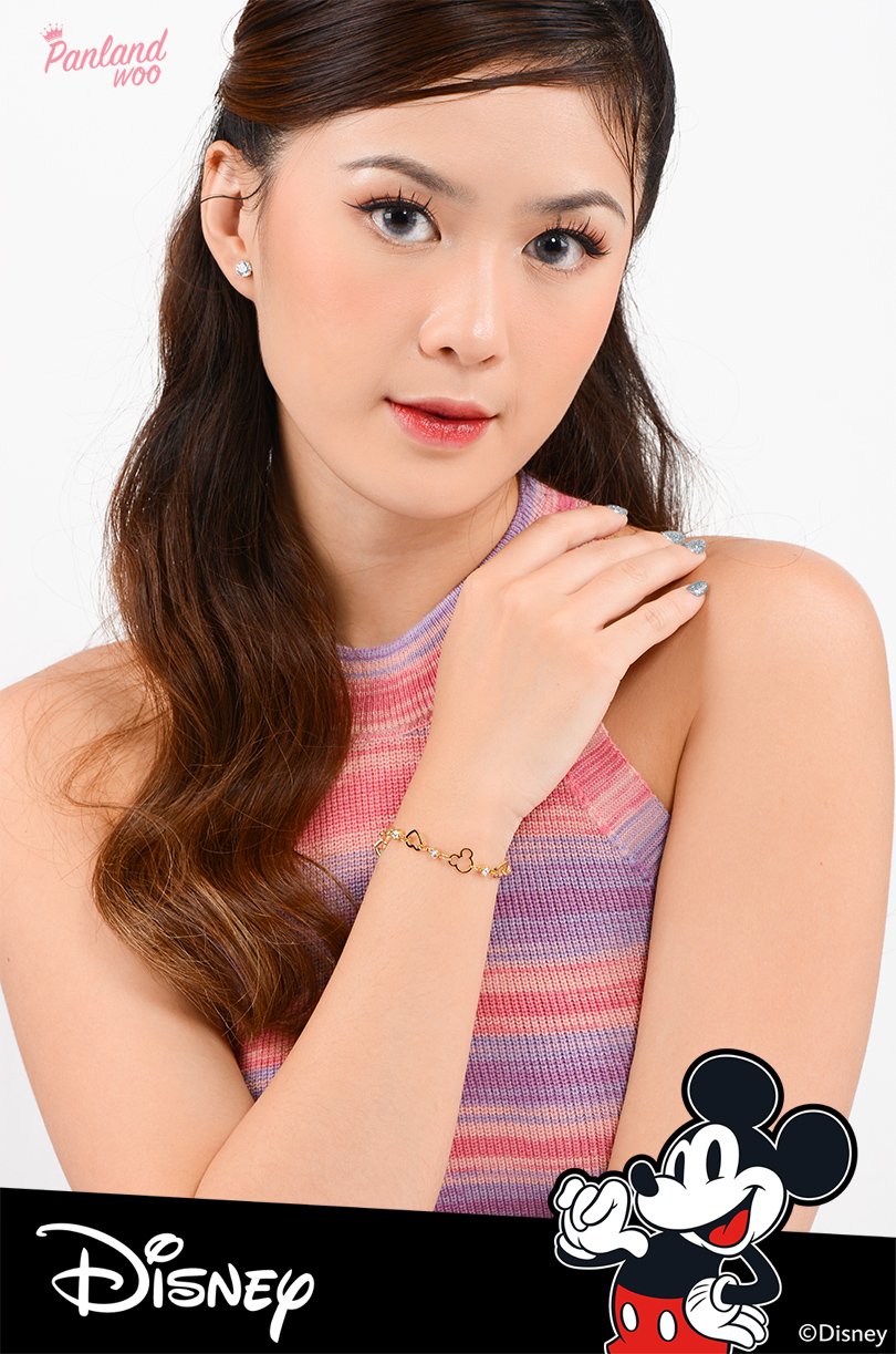 Panlandwoo - Mickey & Minnie Mouse Collection - Gelang Tangan Titanium Wanita Vandana Adjustable - Gambar 2