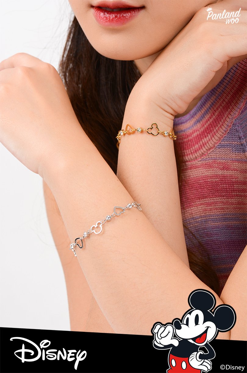 Panlandwoo - Mickey & Minnie Mouse Collection - Gelang Tangan Titanium Wanita Vandana Adjustable - Gambar 4