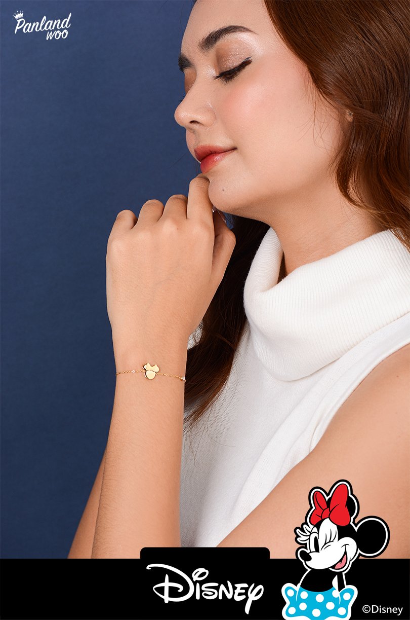 Panlandwoo - Mickey & Minnie Mouse Collection - Gelang Tangan Titanium Wanita Flayetta Adjustable - Gambar 2