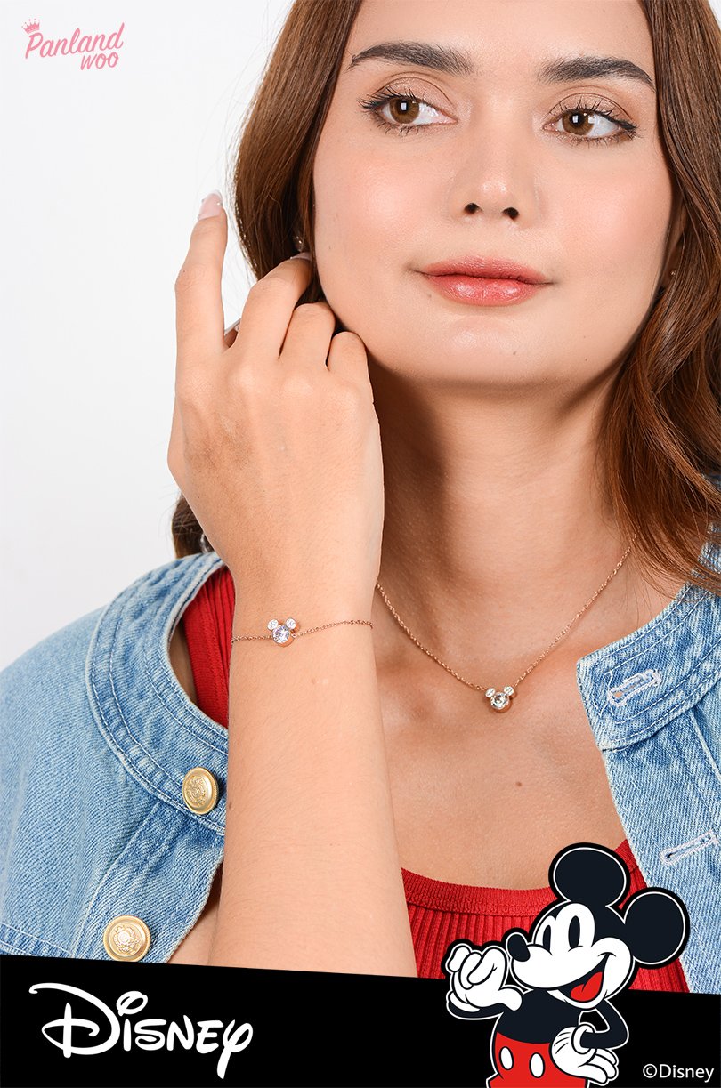 Panlandwoo - Mickey & Minnie Mouse Collection - Gelang Tangan Titanium Wanita Roland Adjustable - Gambar 3