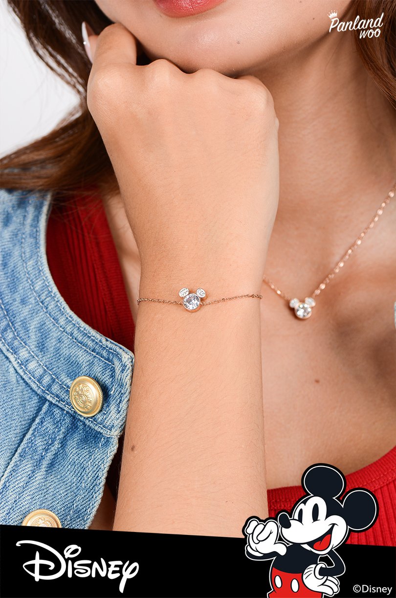 Panlandwoo - Mickey & Minnie Mouse Collection - Gelang Tangan Titanium Wanita Roland Adjustable - Gambar 4