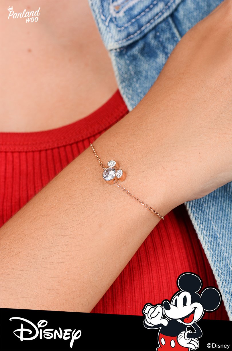 Panlandwoo - Mickey & Minnie Mouse Collection - Gelang Tangan Titanium Wanita Roland Adjustable - Gambar 7