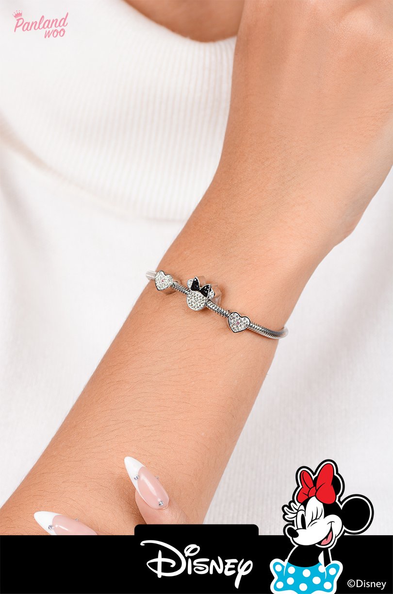 Panlandwoo - Mickey & Minnie Mouse Collection - Gelang Tangan Titanium Wanita Almond Adjustable - Gambar 6