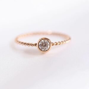 Panlandwoo - Cincin Titanium Wanita Diamond Twist