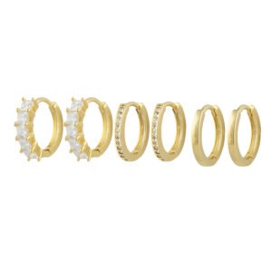 Panlandwoo - Anting Hoop Set Rhodium Wanita Wallis