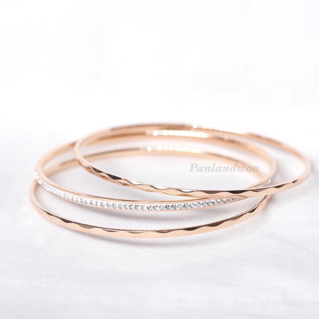 Panlandwoo - Gelang Bangle Set Titanium Wanita Paisley - Gambar 8