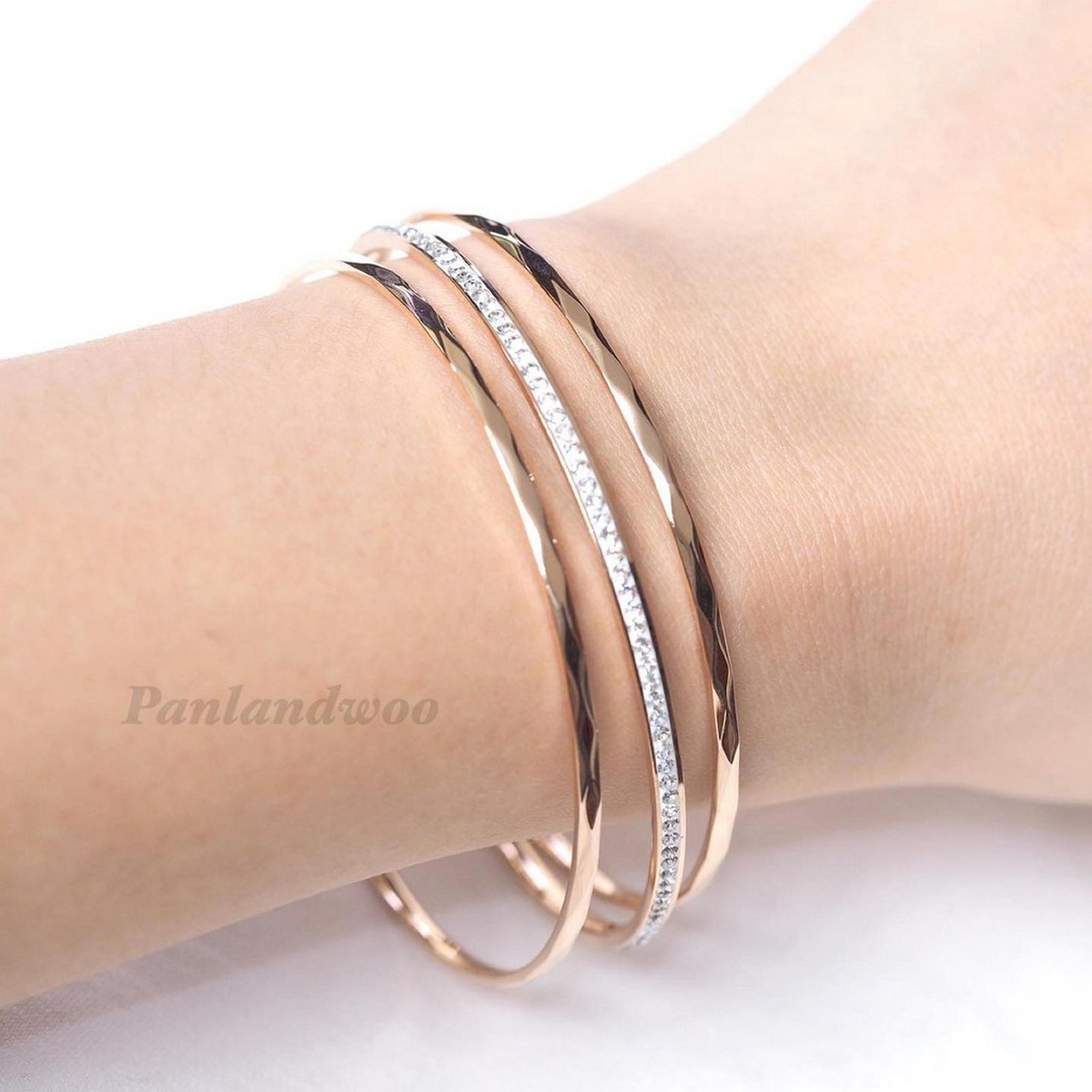 Panlandwoo - Gelang Bangle Set Titanium Wanita Paisley - Gambar 7