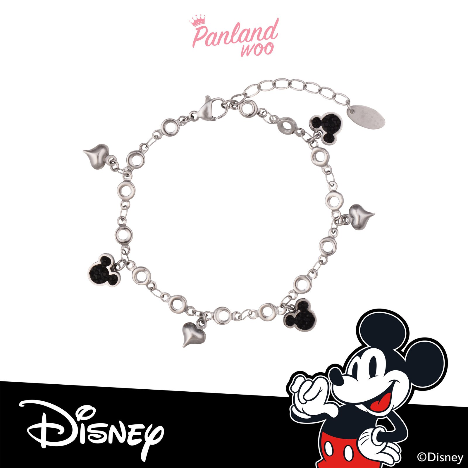 Panlandwoo - Mickey & Minnie Mouse Collection - Gelang Tangan Titanium Wanita Mairi Adjustable - Gambar 7