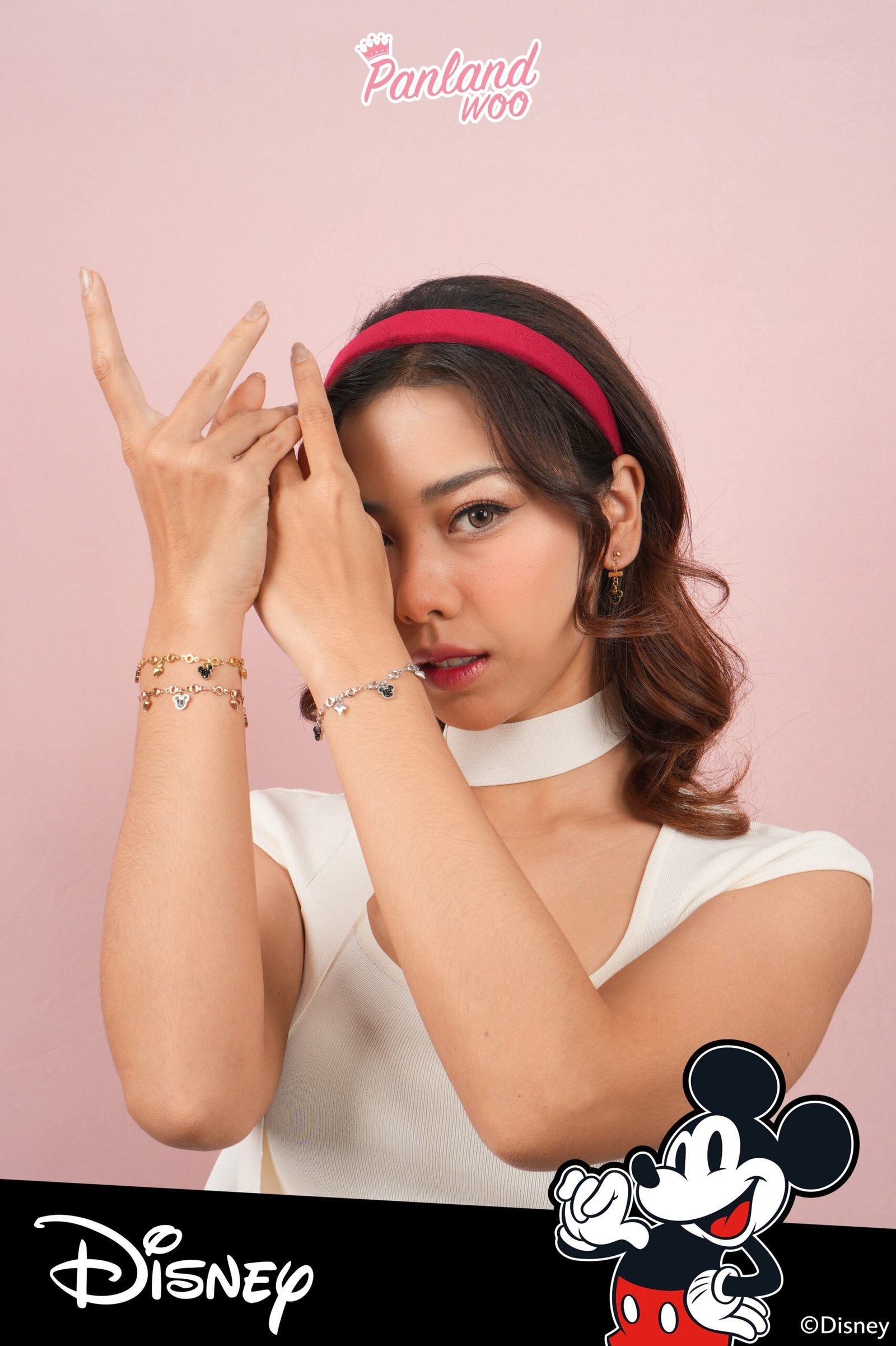 Panlandwoo - Mickey & Minnie Mouse Collection - Gelang Tangan Titanium Wanita Mairi Adjustable - Gambar 4