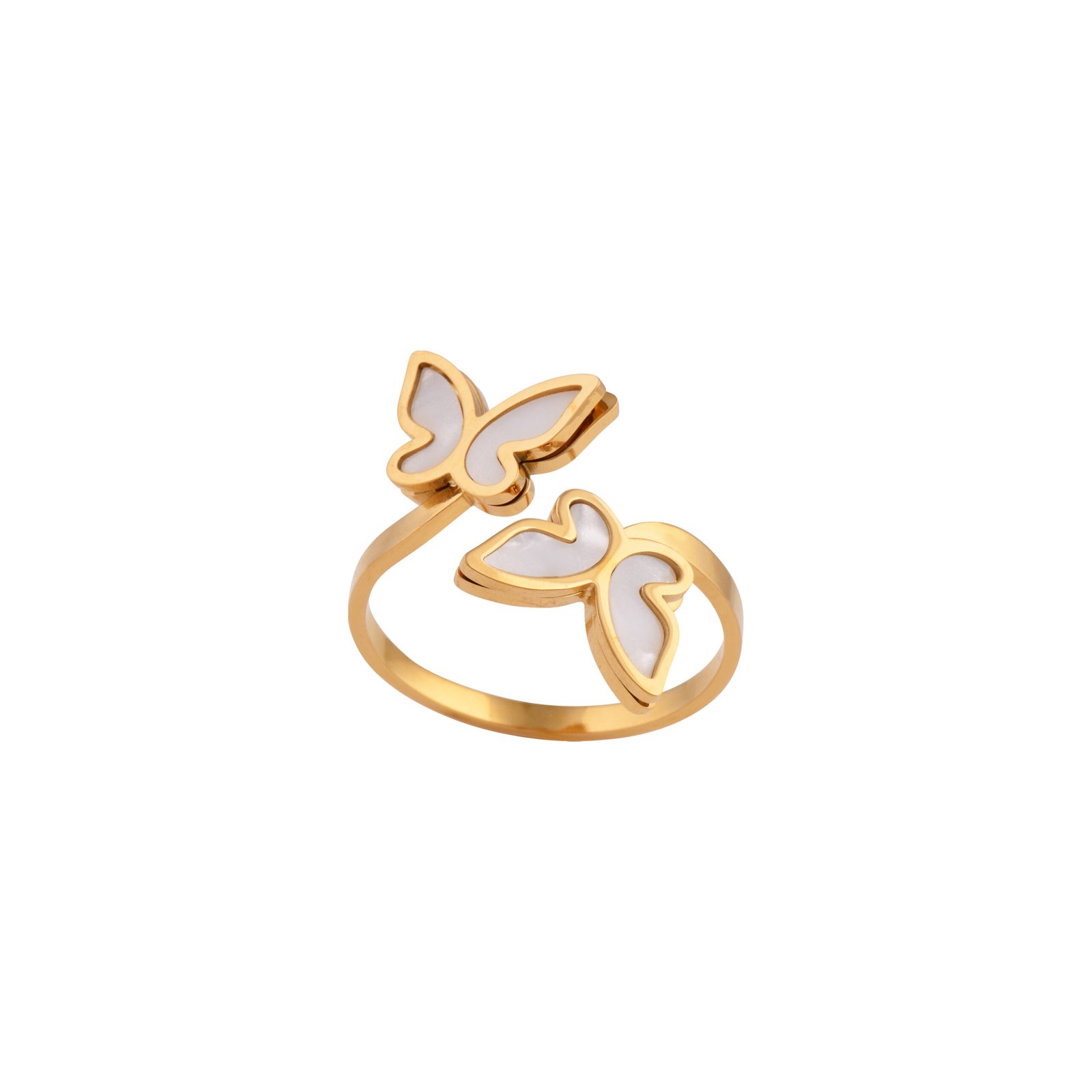 Panlandwoo - Cincin Titanium Wanita Flare Adjustable