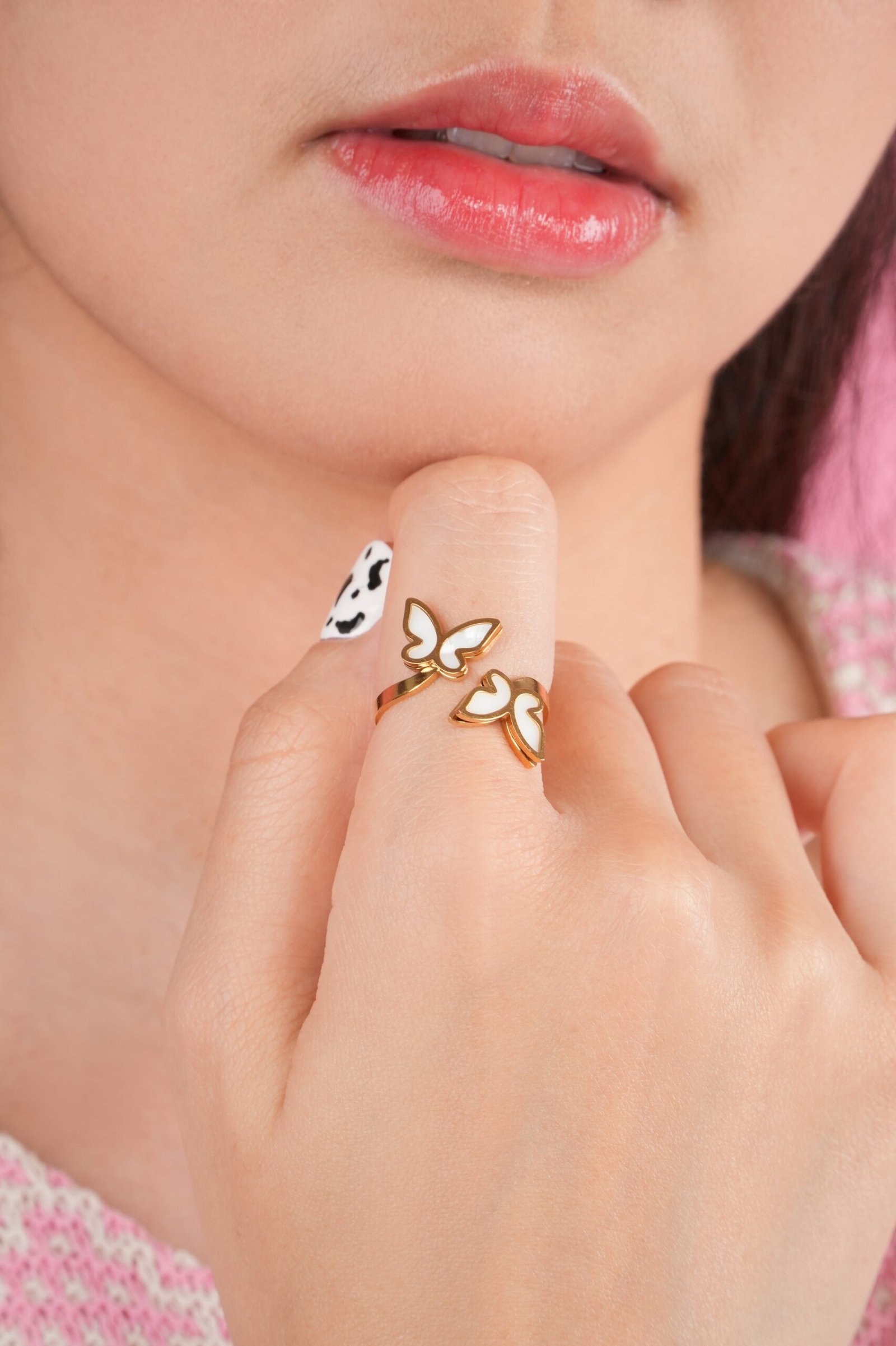 Panlandwoo - Cincin Titanium Wanita Flare Adjustable - Gambar 3