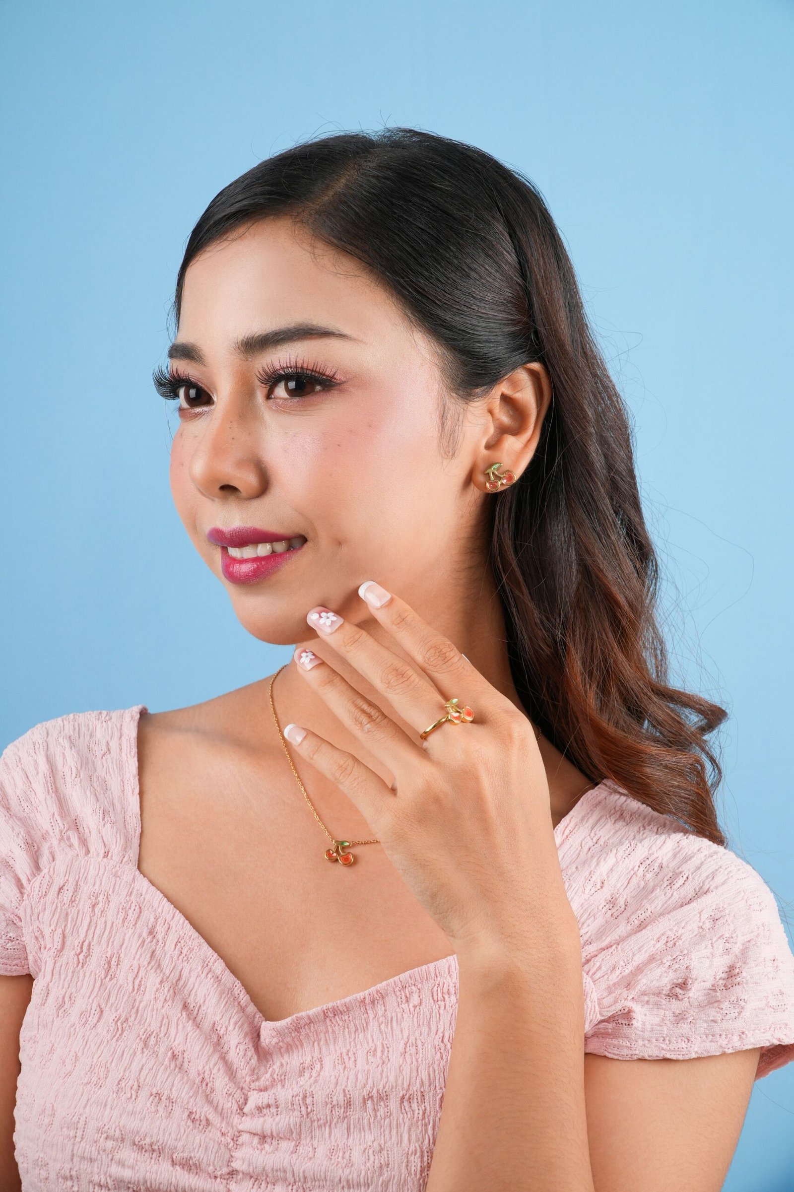 Panlandwoo - Anting Tusuk Titanium Wanita Rike - Gambar 5