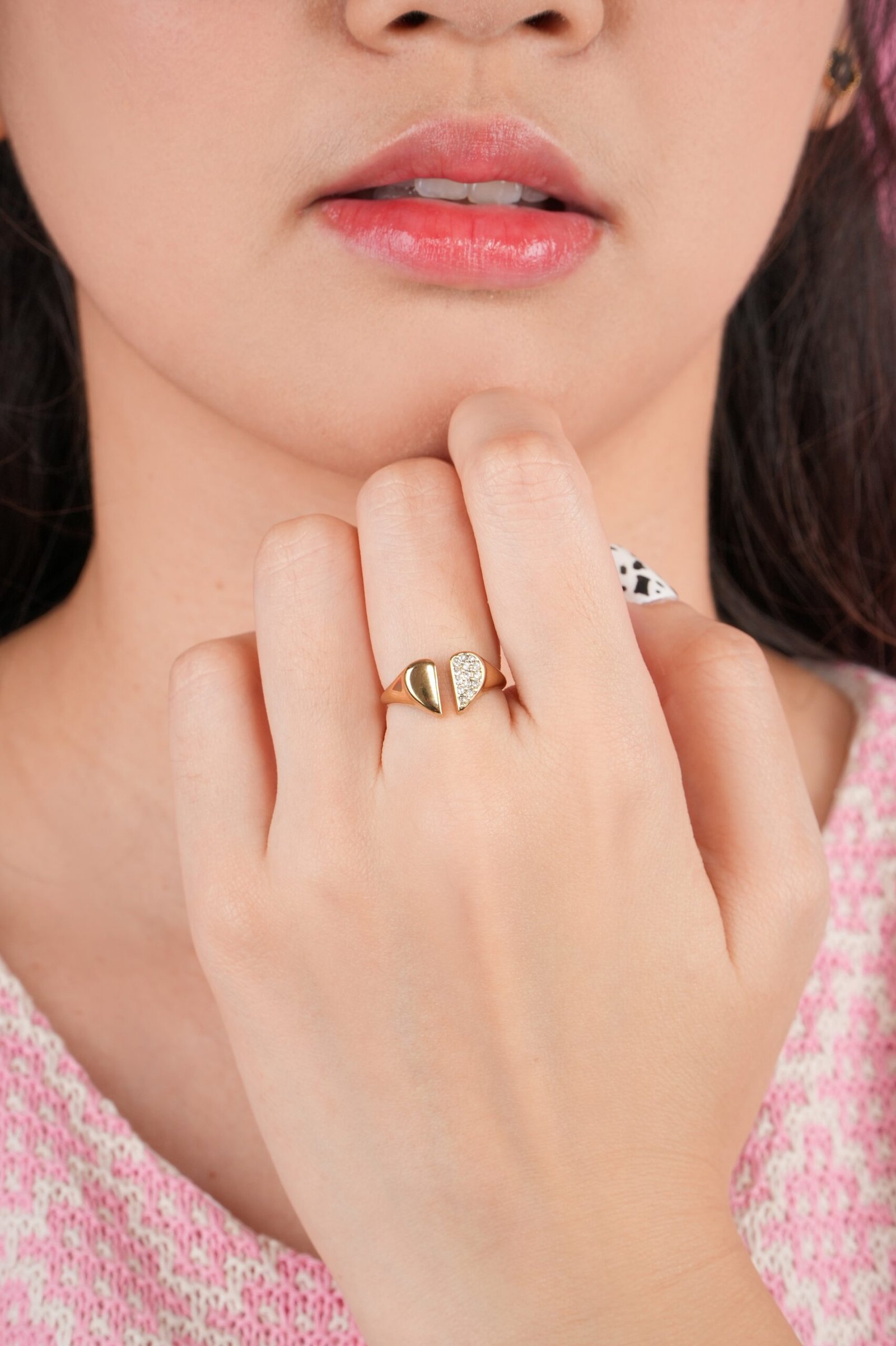 Panlandwoo - Cincin Titanium Wanita Bluesy Adjustable - Gambar 2