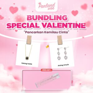 Panlandwoo - Bundling Special Valentine - Kalung Ivette + Anting Ursula + Kotak Jalsa Tall