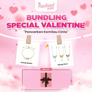 Panlandwoo - Bundling Special Valentine - Gelang Serut Neema + Kalung Finch + Kotak Tinsley Medium
