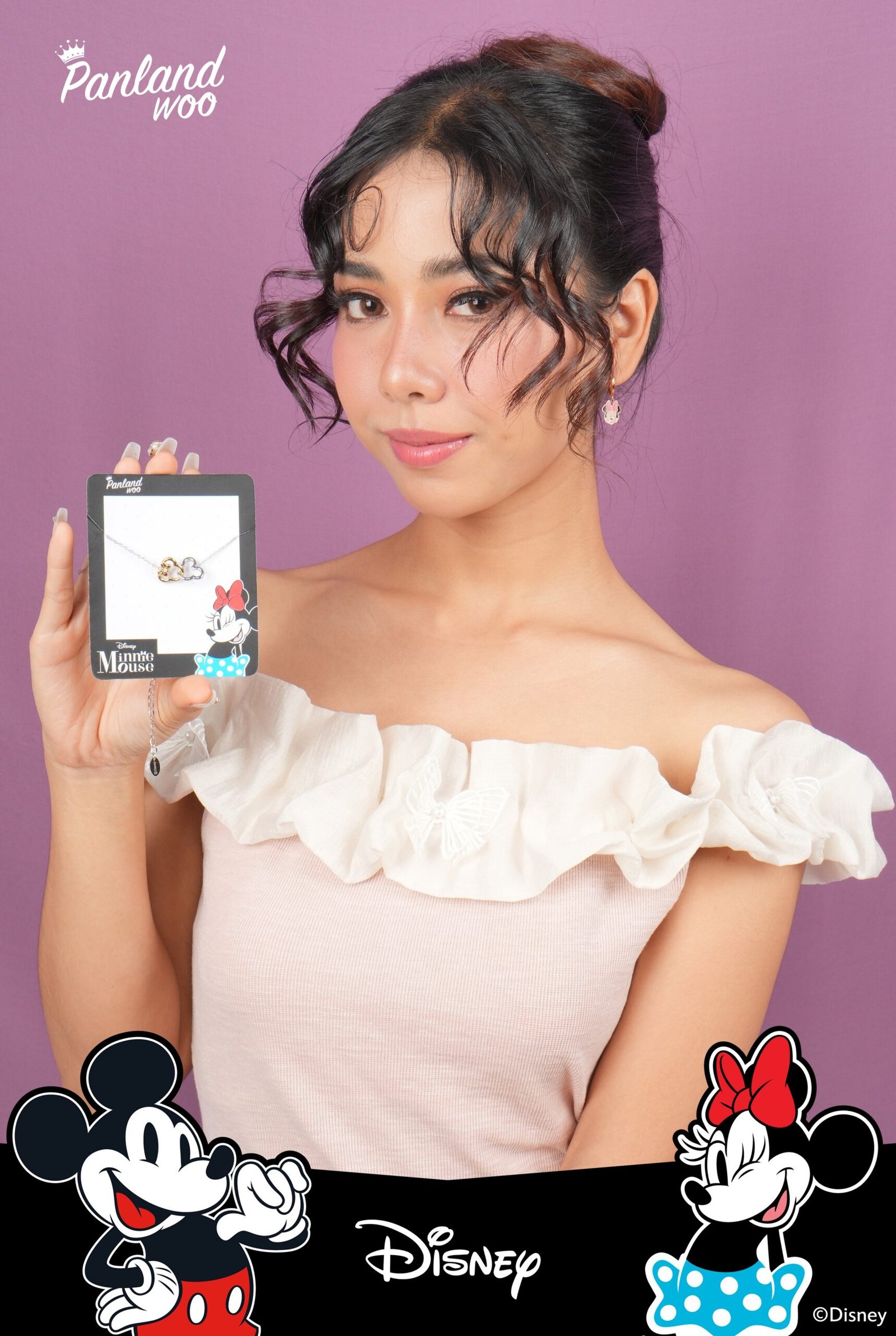 Panlandwoo - Mickey & Minnie Mouse Collection - Anting Hoop Titanium Wanita Lilias - Gambar 6