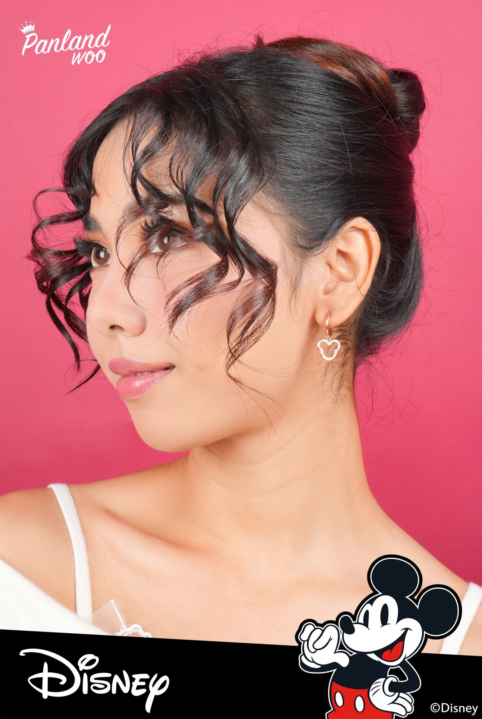 Panlandwoo - Mickey & Minnie Mouse Collection - Anting Hoop Titanium Wanita Morton - Gambar 2