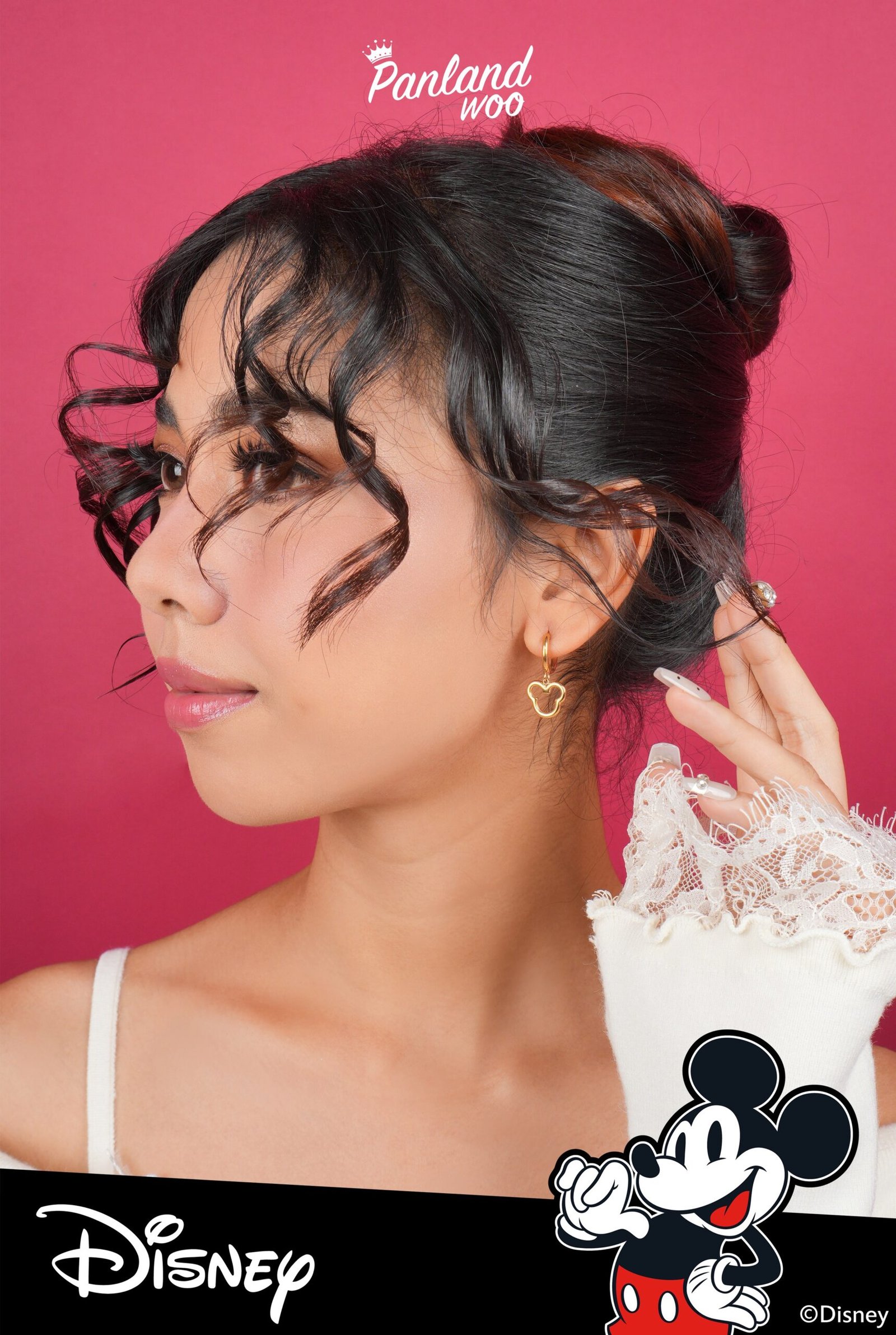 Panlandwoo - Mickey & Minnie Mouse Collection - Anting Hoop Titanium Wanita Morton - Gambar 6