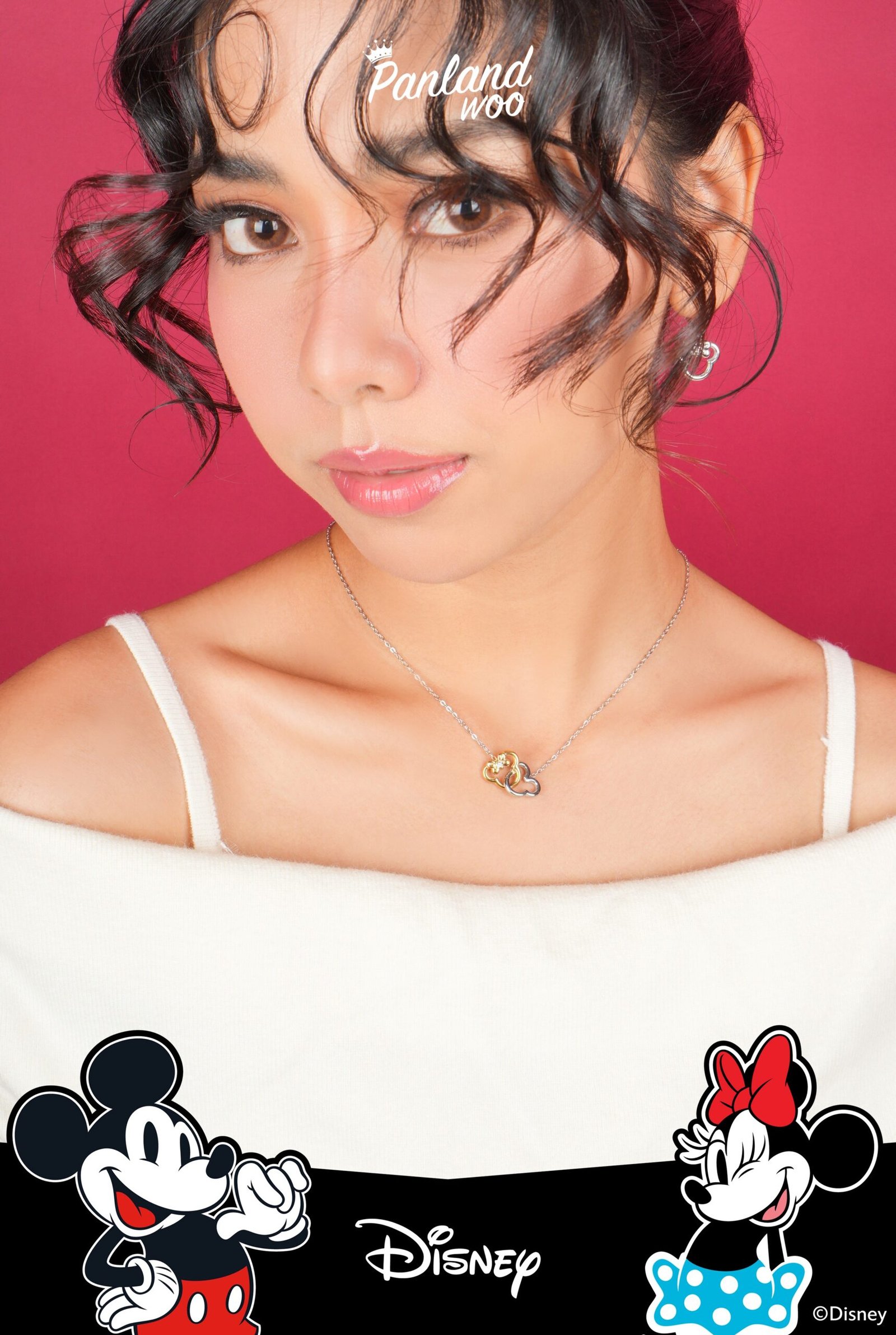 Panlandwoo - Mickey & Minnie Mouse Collection - Kalung Titanium Wanita Moyer Adjustable - Gambar 3