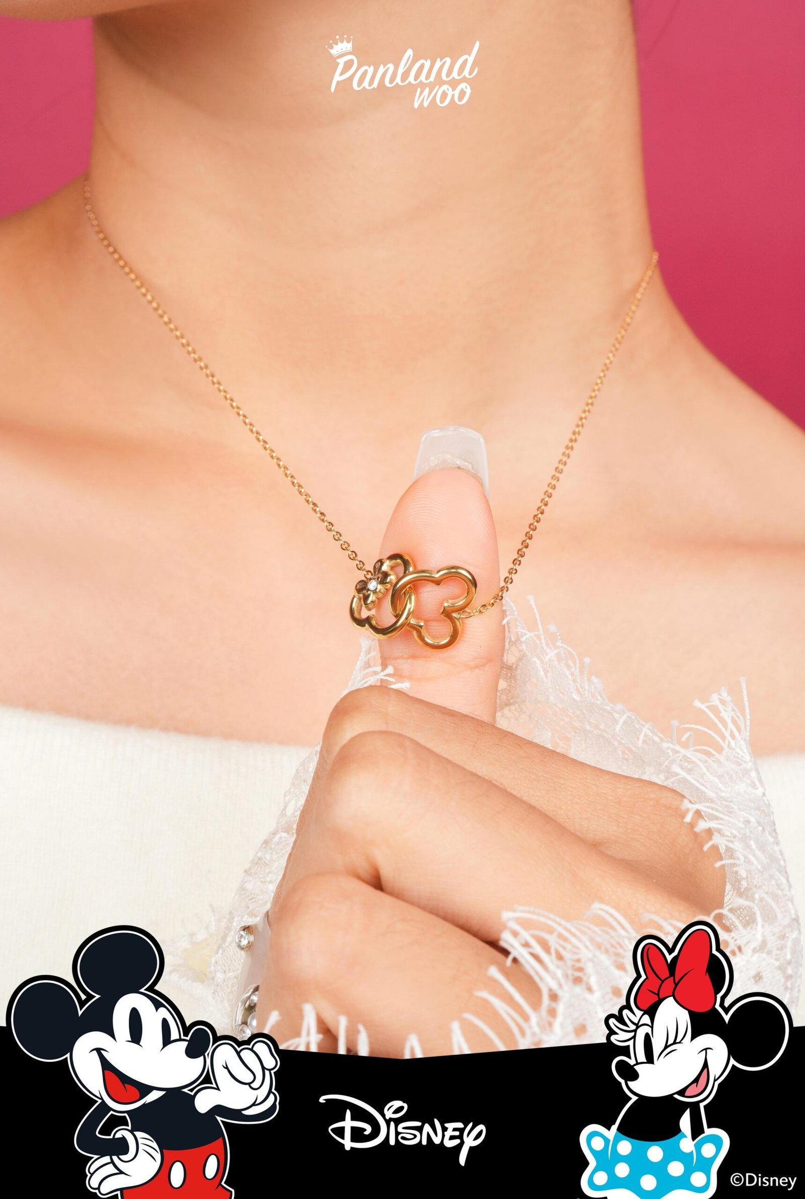 Panlandwoo - Mickey & Minnie Mouse Collection - Kalung Titanium Wanita Moyer Adjustable - Gambar 9