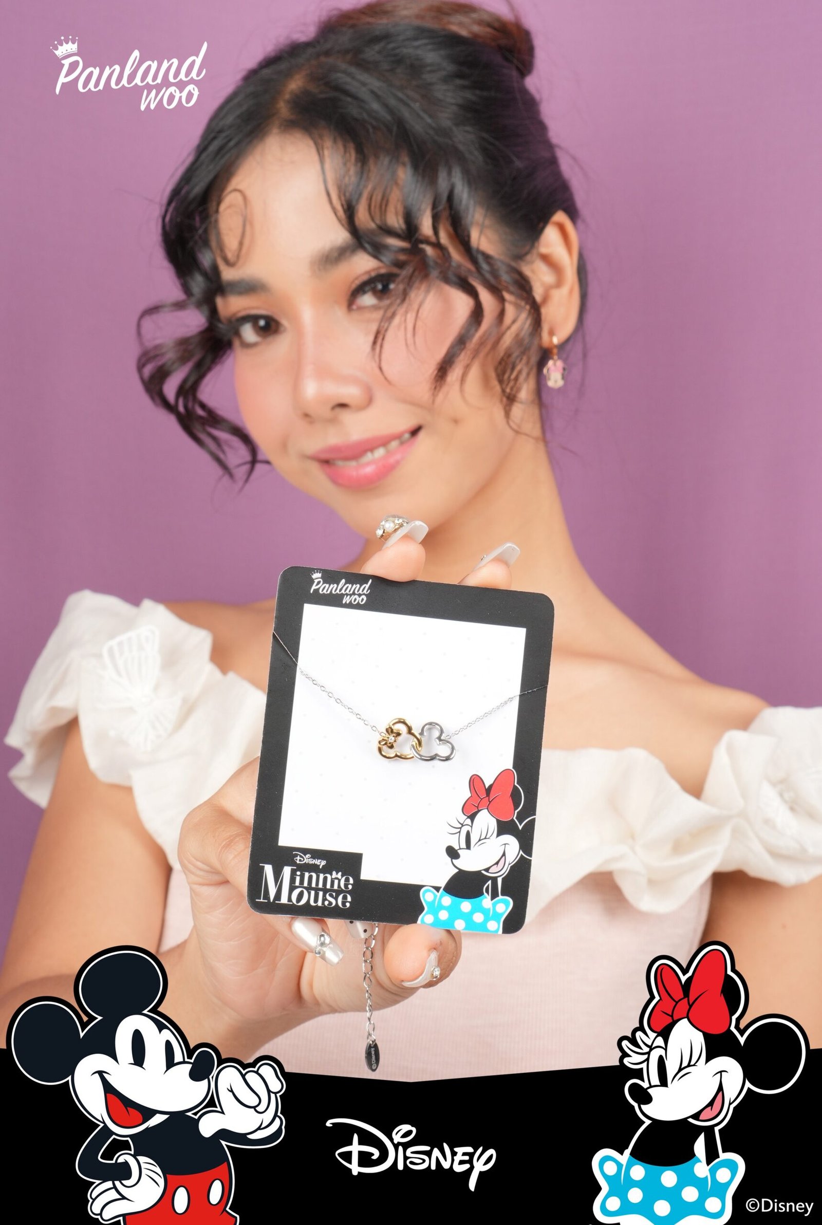 Panlandwoo - Mickey & Minnie Mouse Collection - Kalung Titanium Wanita Moyer Adjustable - Gambar 8