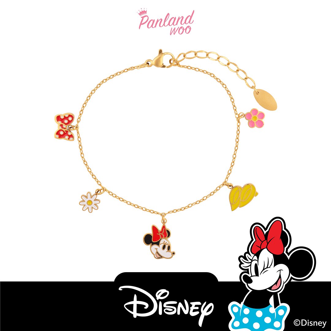 Panlandwoo - Mickey & Minnie Mouse Collection - Gelang Tangan Titanium Wanita Dennison Adjustable
