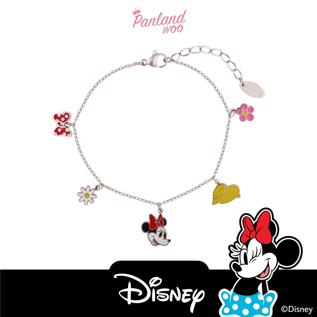 Panlandwoo - Mickey & Minnie Mouse Collection - Gelang Tangan Titanium Wanita Dennison Adjustable - Gambar 4