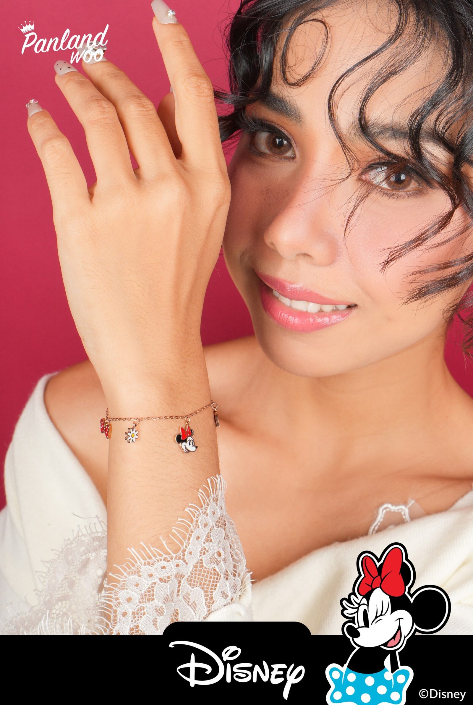 Panlandwoo - Mickey & Minnie Mouse Collection - Gelang Tangan Titanium Wanita Dennison Adjustable - Gambar 8