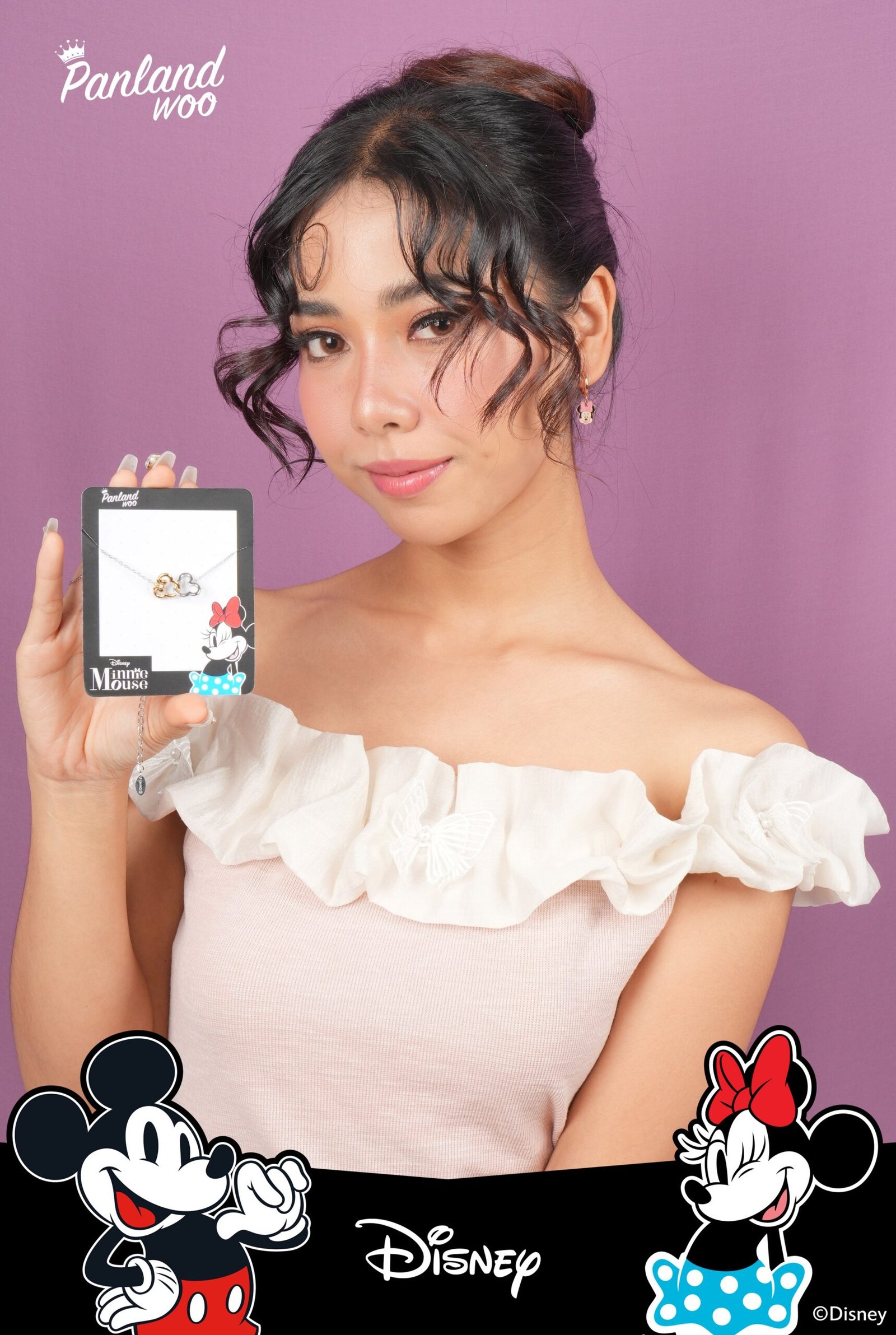 Panlandwoo - Mickey & Minnie Mouse Collection - Anting Hoop Titanium Wanita Lilias - Gambar 7