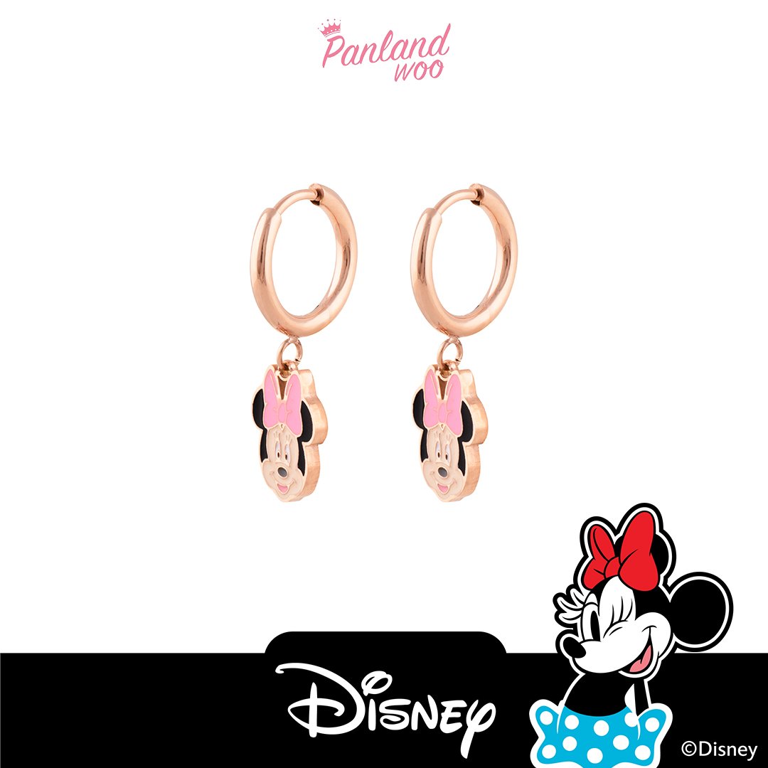 Panlandwoo - Mickey & Minnie Mouse Collection - Anting Hoop Titanium Wanita Lilias - Gambar 3