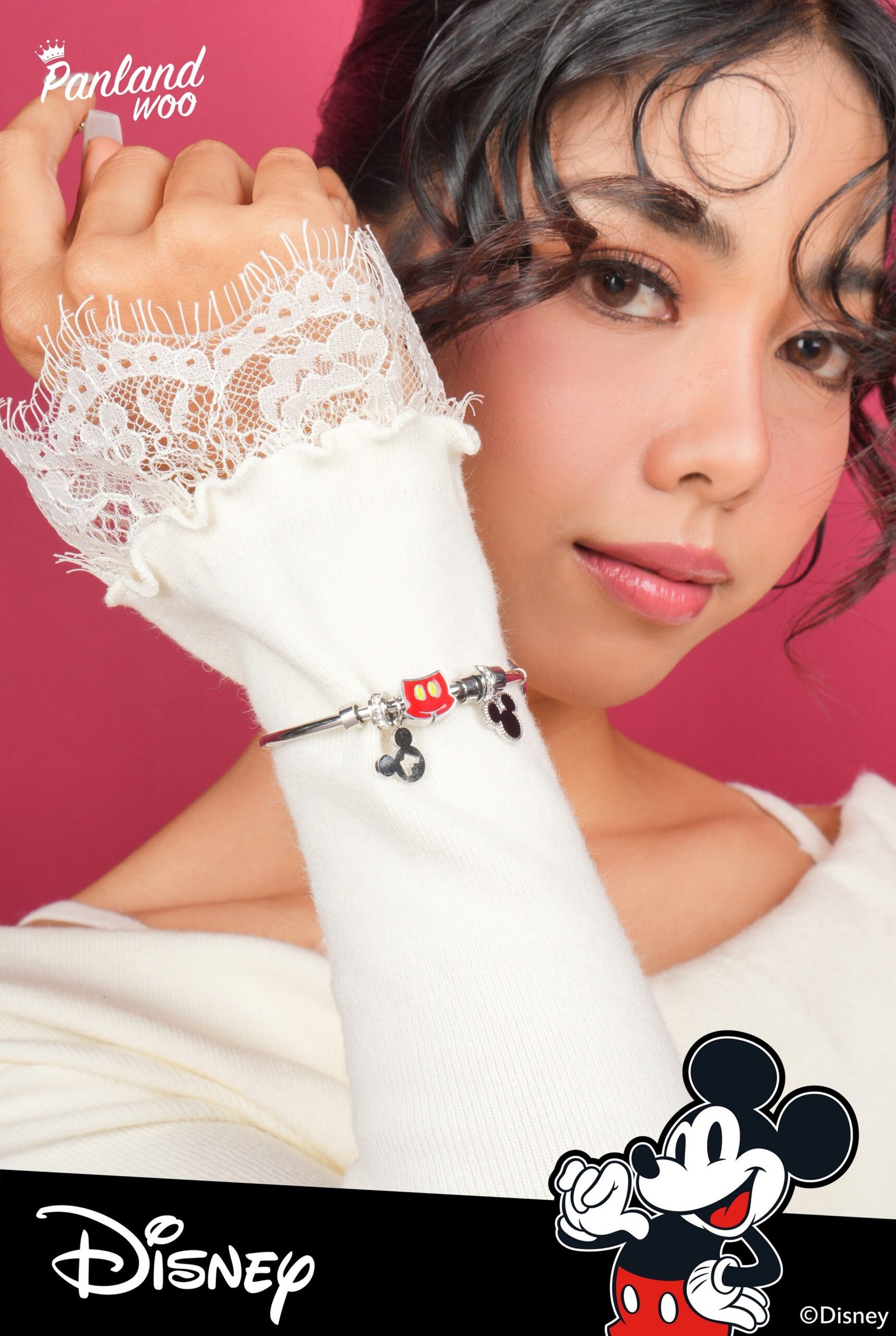 Panlandwoo - Mickey & Minnie Mouse Collection - Gelang Bangle Titanium Wanita Mahler - Gambar 6