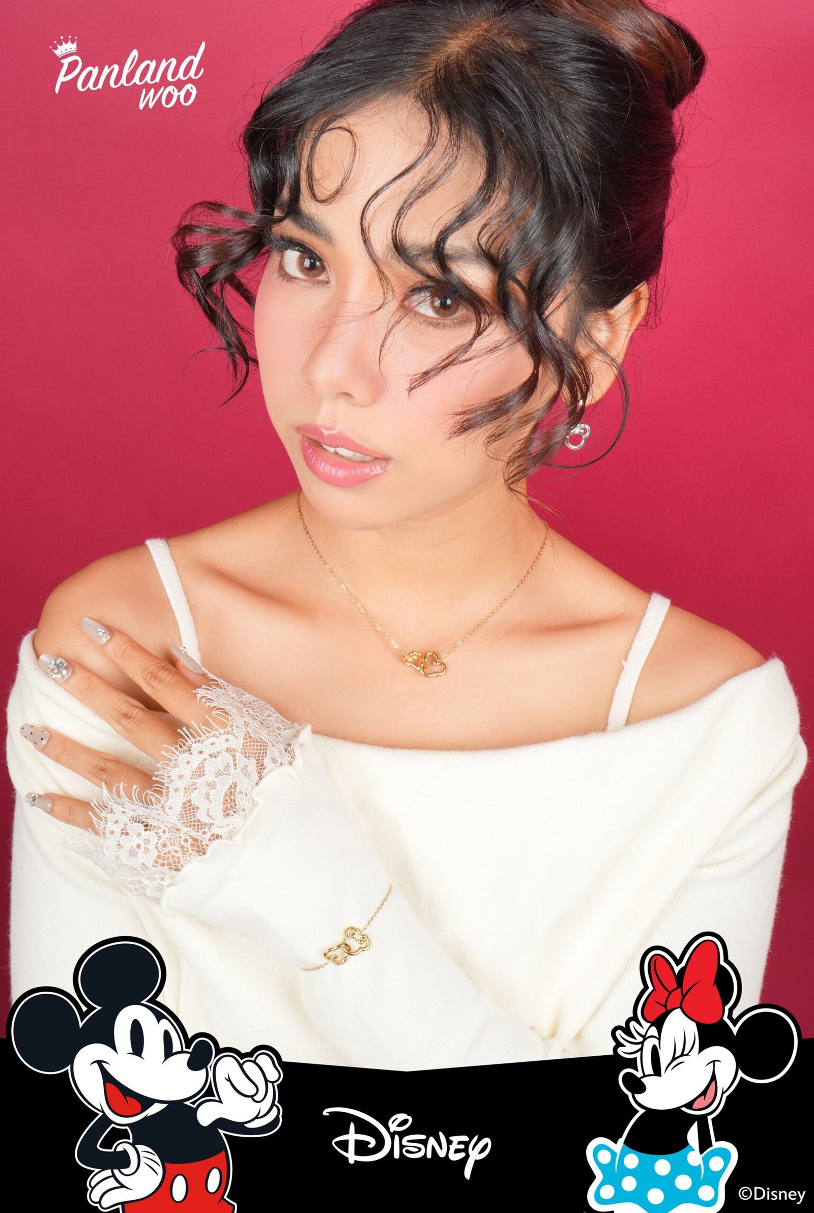 Panlandwoo - Mickey & Minnie Mouse Collection - Kalung Titanium Wanita Moyer Adjustable - Gambar 5