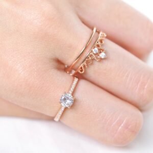 Alternative view of Panlandwoo - Cincin Set Rhodium Cinderella Adjustable