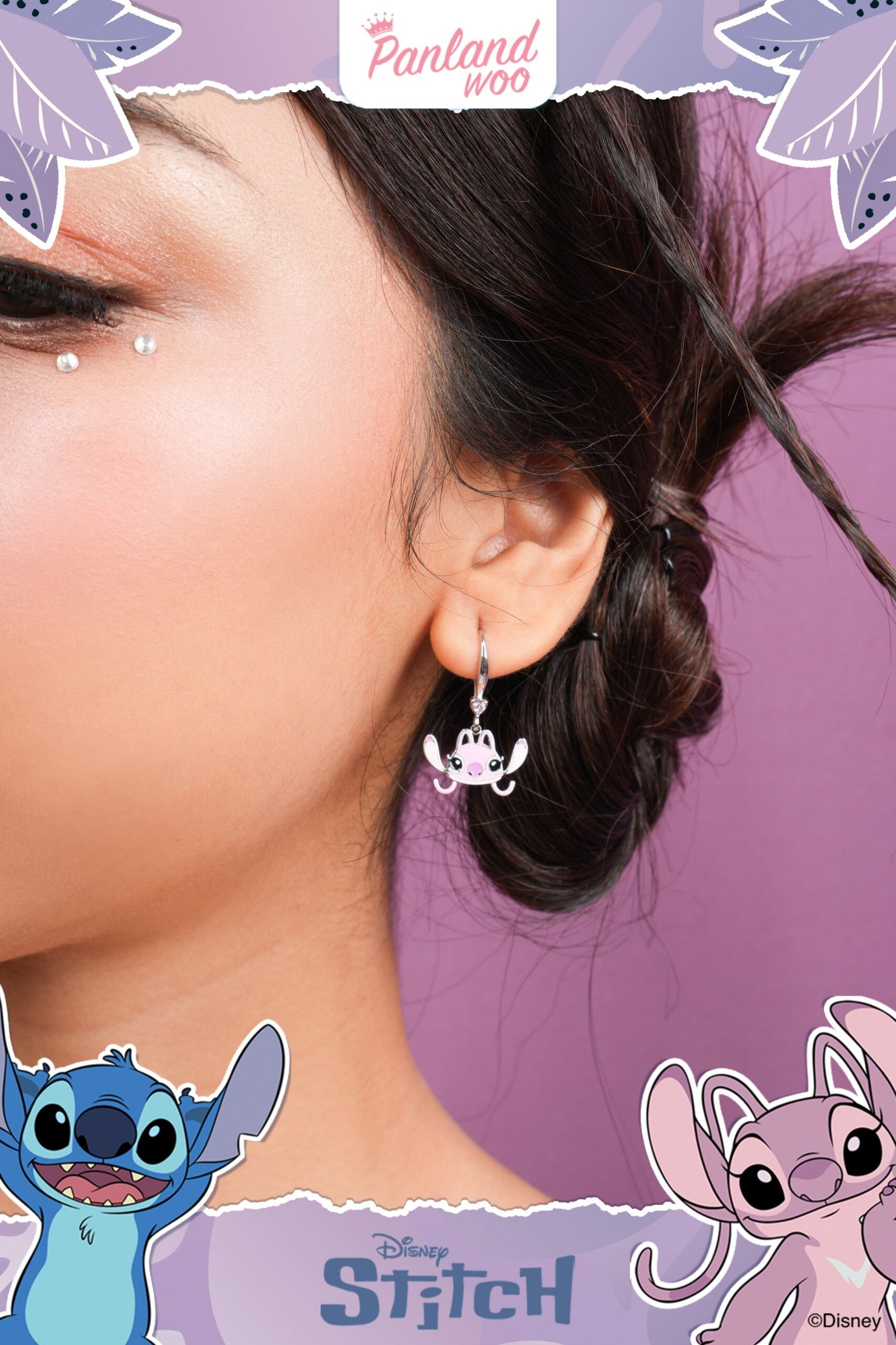 Panlandwoo - Stitch Collection - Anting Tusuk Titanium Wanita Floramaria - Gambar 2
