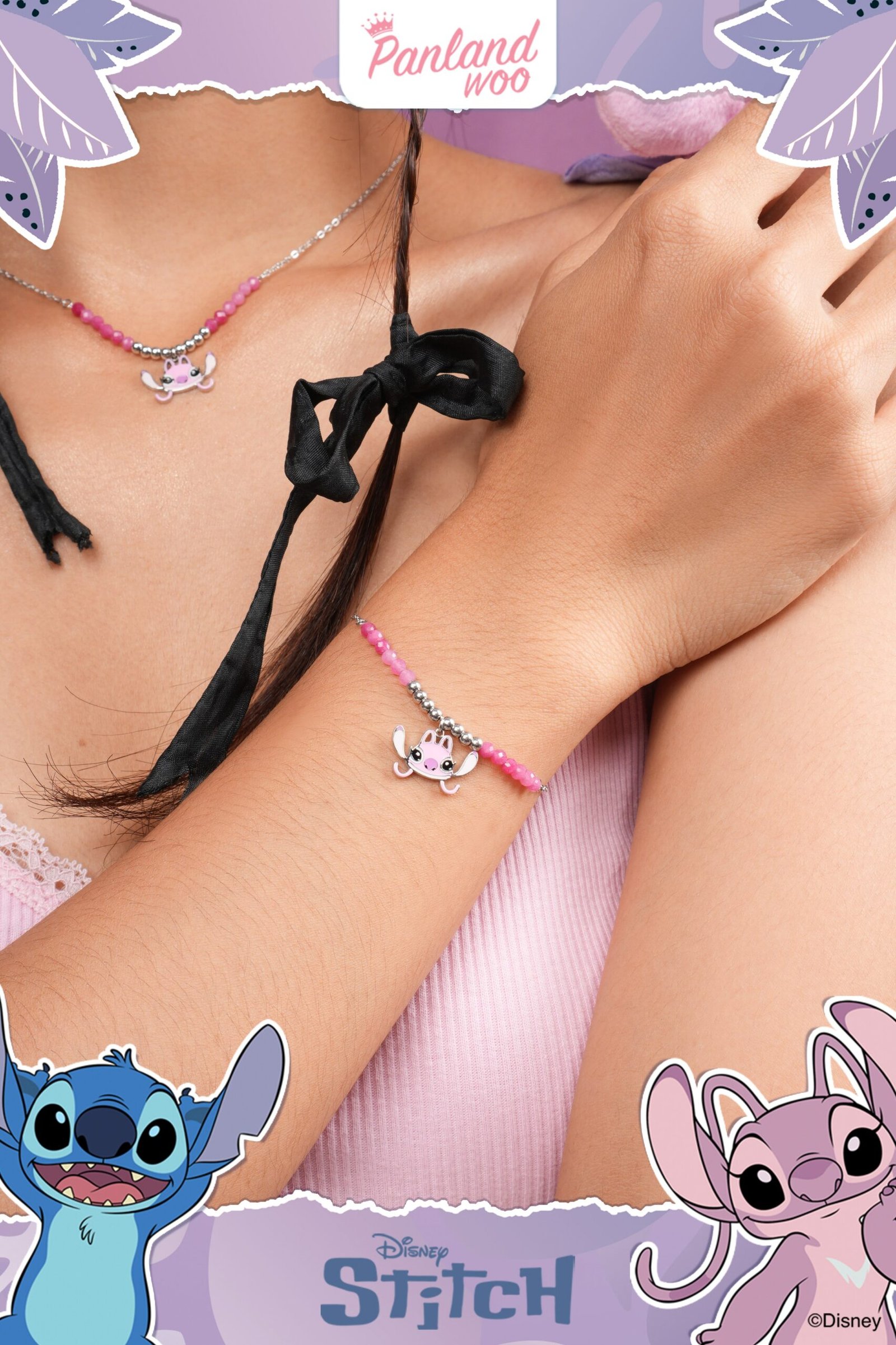 Panlandwoo - Stitch Collection - Gelang Tangan Titanium Wanita Fonda Adjustable - Gambar 5