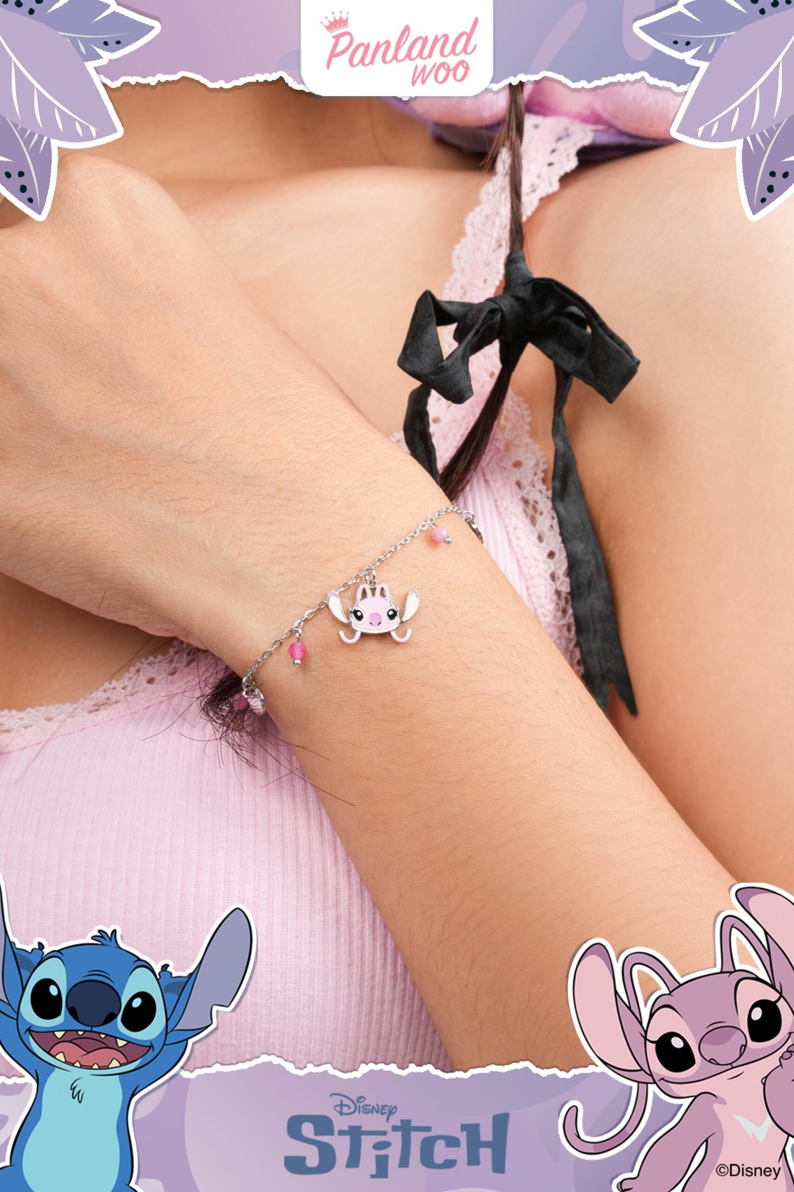Panlandwoo - Stitch Collection - Gelang Tangan Titanium Wanita Kezara Adjustable - Gambar 6