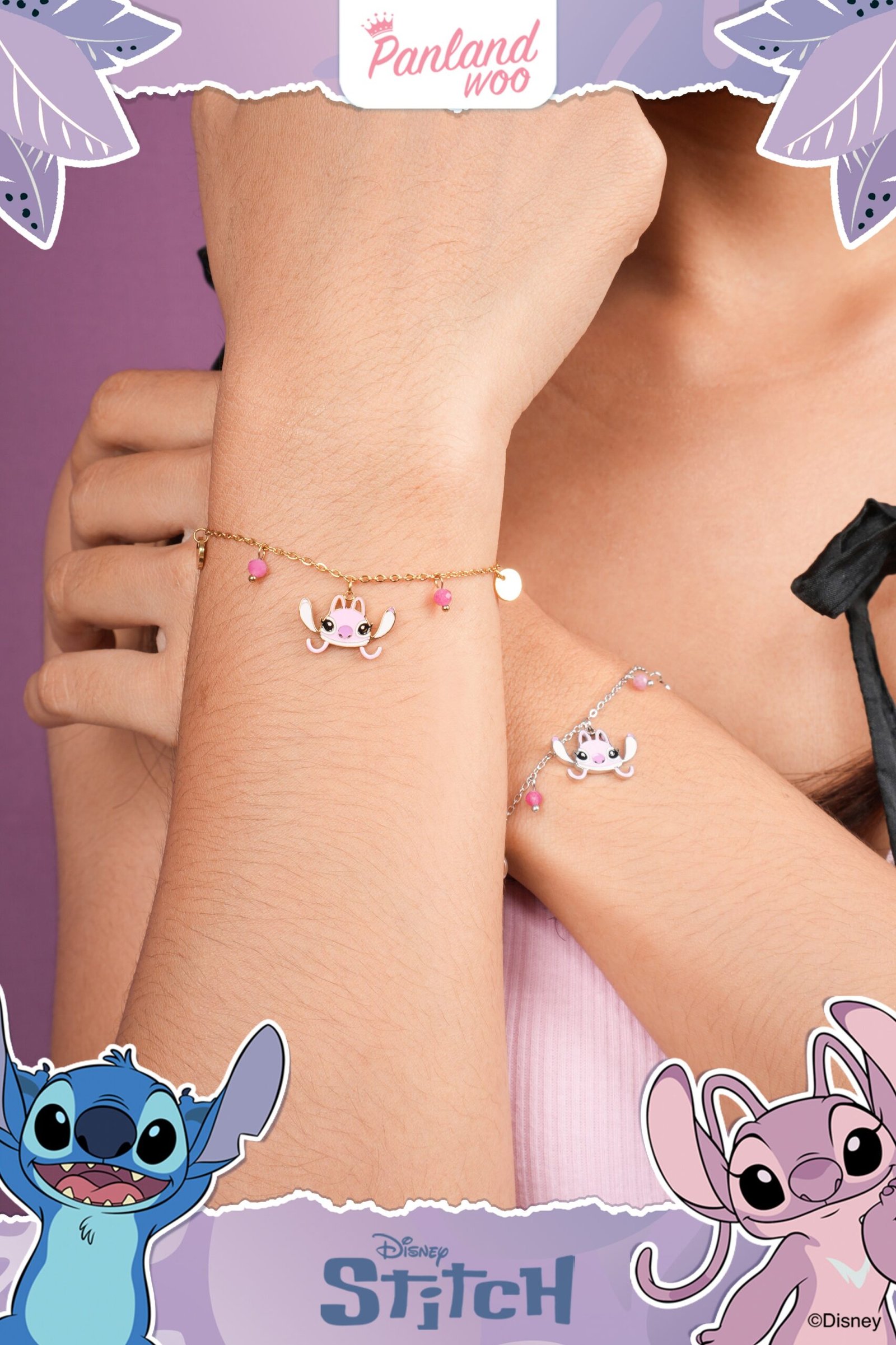 Panlandwoo - Stitch Collection - Gelang Tangan Titanium Wanita Kezara Adjustable - Gambar 3